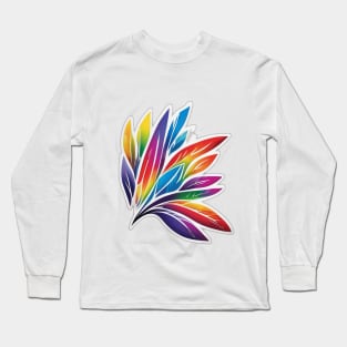 Vibrant Spectrum Feather Design No. 451 Long Sleeve T-Shirt